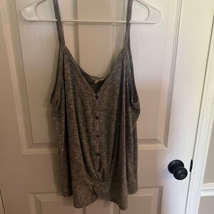 Maurices Gray Sleeveless Buttoned Tank Top